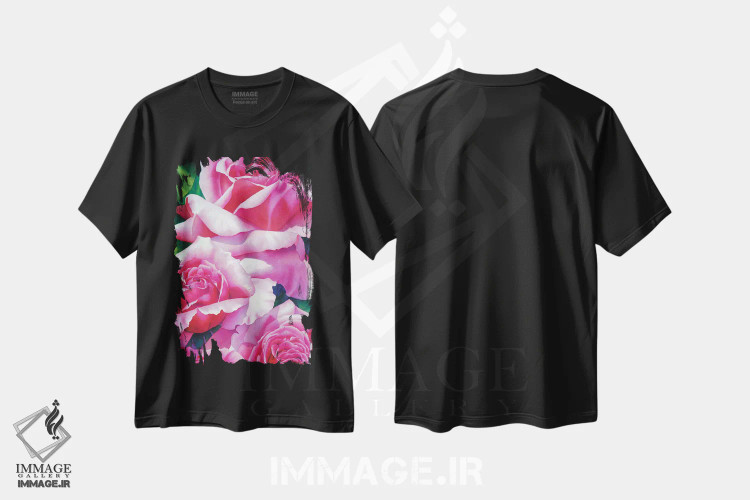 تیشرت مشکی طرح دار لمس مخملین، دکور معاصر اثر دیانا میلر-پیرس | فروشگاه ایماژ