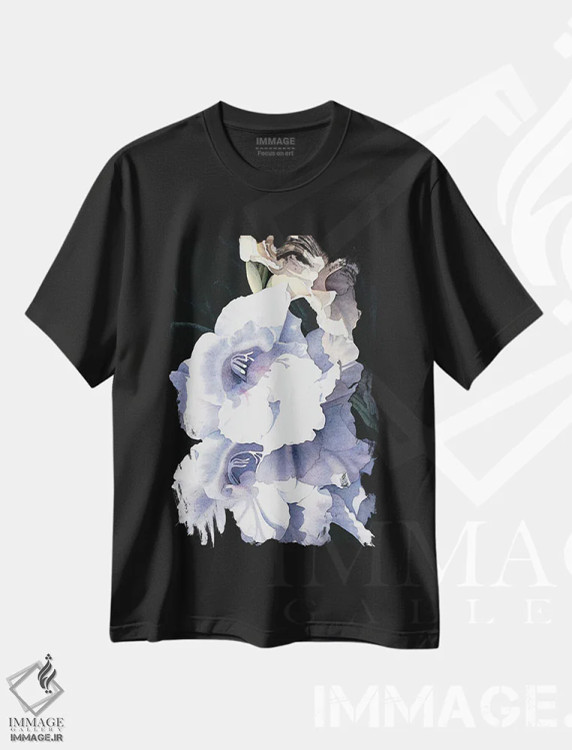 تیشرت مشکی طرح دار حلقه ها و لوله ها، دکور معاصر اثر دیانا میلر-پیرس | فروشگاه ایماژ