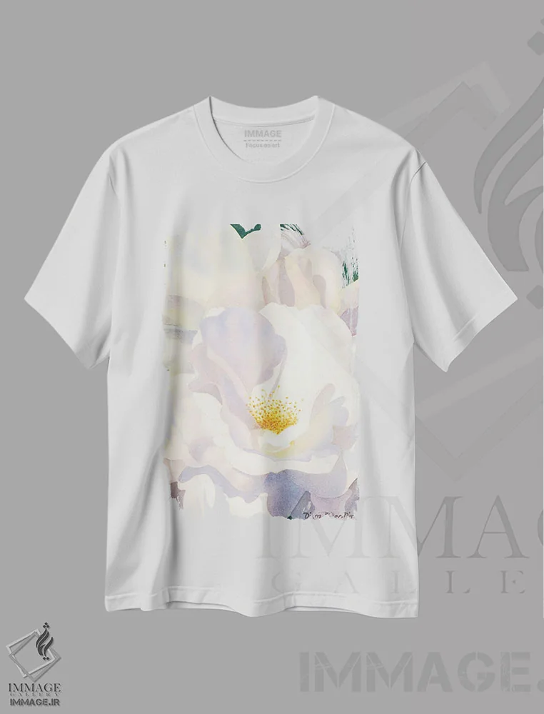 تیشرت سفید طرح دار سقوط به درون، دکور معاصر اثر دیانا میلر-پیرس | immage.ir