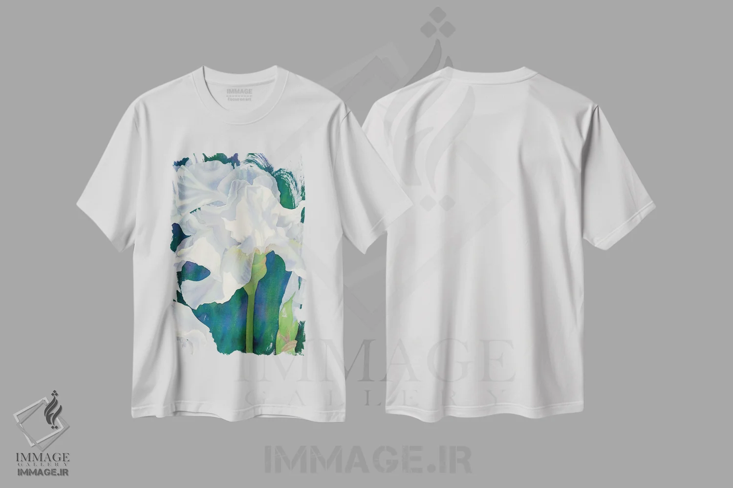 تیشرت سفید طرح دار بهار زودگذر - گل زنبق، دکور معاصر اثر دیانا میلر-پیرس | فروشگاه ایماژ