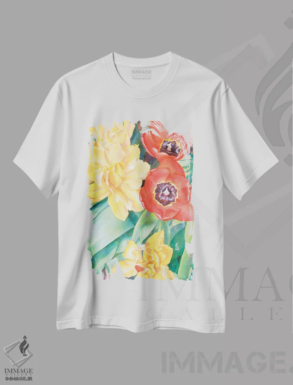 تیشرت سفید طرح دار درهم تنیده، دکور معاصر اثر دیانا میلر-پیرس | immage.ir