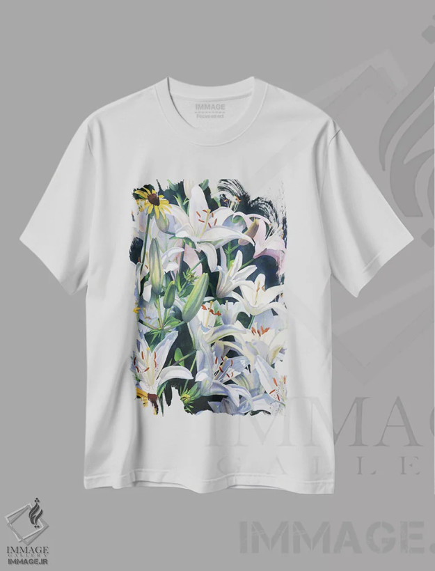 تیشرت سفید طرح دار مزاحمان، دکور معاصر اثر دیانا میلر-پیرس | فروشگاه ایماژ