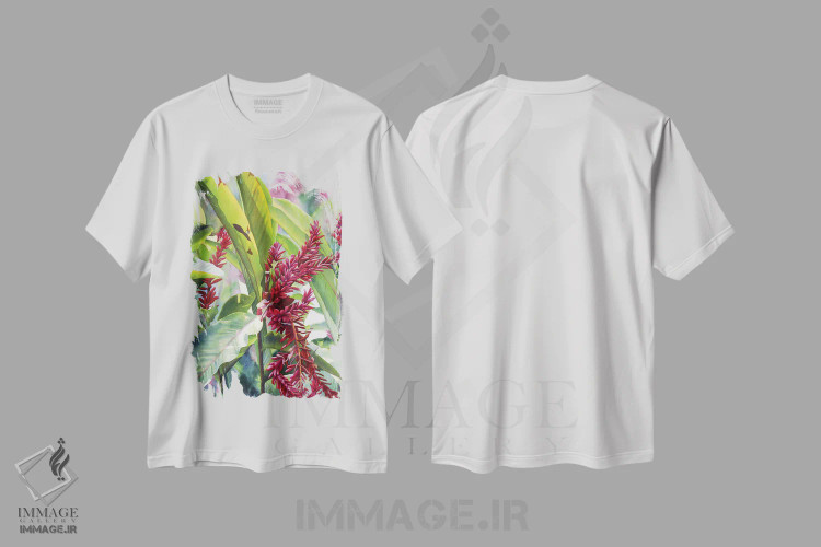 تیشرت سفید طرح دار زنجبیل جامائیکایی، دکور معاصر اثر دیانا میلر-پیرس | فروشگاه ایماژ