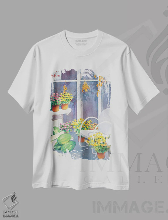 تیشرت سفید طرح دار آخر فصل - هندوانه ها و گل ها، دکور معاصر اثر دیانا میلر-پیرس | فروشگاه ایماژ