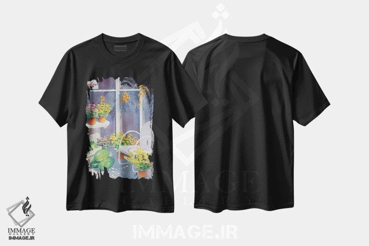 تیشرت مشکی طرح دار آخر فصل - هندوانه ها و گل ها، دکور معاصر اثر دیانا میلر-پیرس | immage.ir