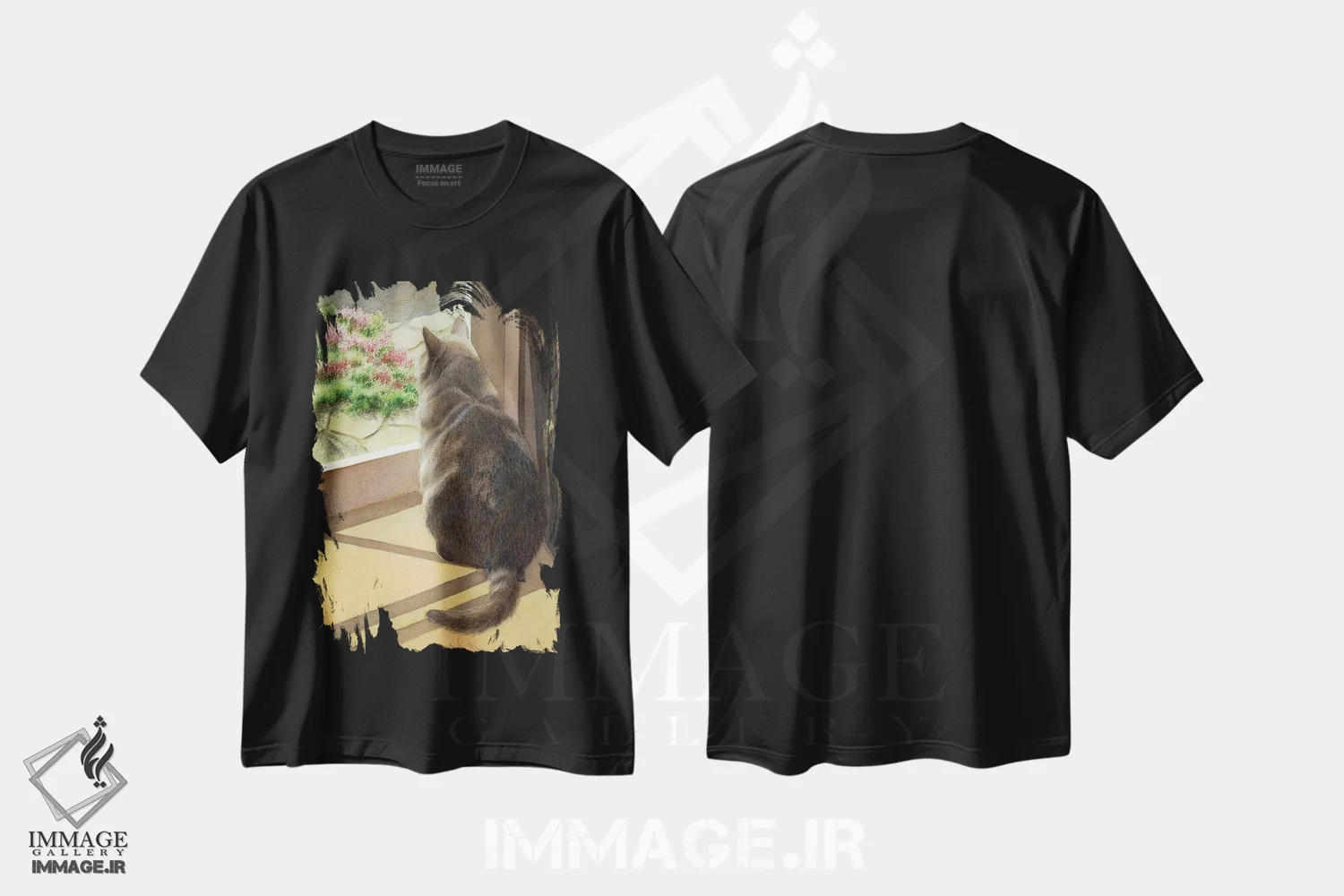تیشرت مشکی طرح دار اشتیاق، دکور معاصر اثر دیانا میلر-پیرس | فروشگاه ایماژ