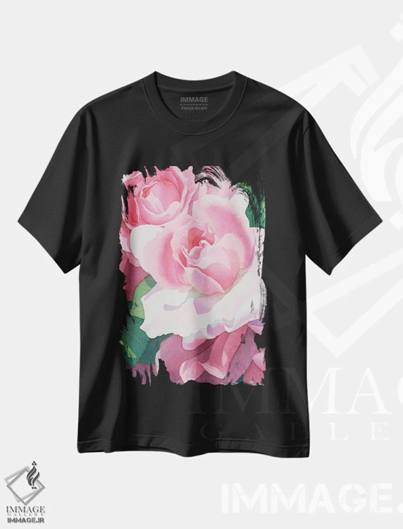 تیشرت مشکی طرح دار اجرای افتتاحیه - گل رز، دکور معاصر اثر دیانا میلر-پیرس | immage.ir