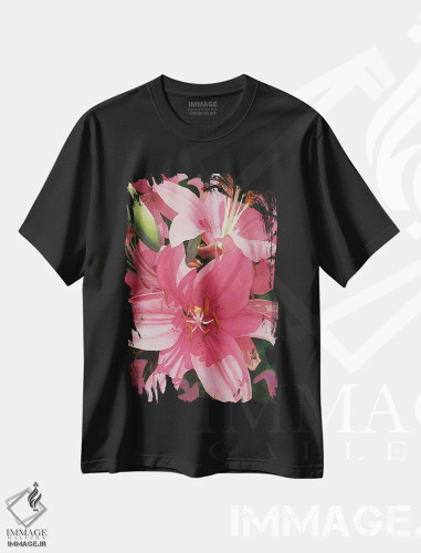 تیشرت مشکی طرح دار شور و نشاط صورتی، دکور معاصر اثر دیانا میلر-پیرس | فروشگاه ایماژ