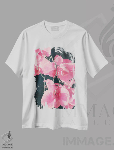 تیشرت سفید طرح دار شکوه عجیب صورتی، دکور معاصر اثر دیانا میلر-پیرس | فروشگاه ایماژ