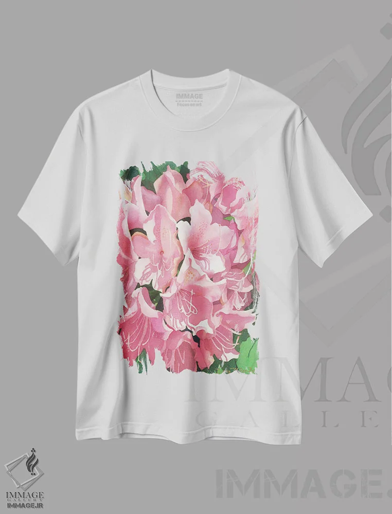 تیشرت سفید طرح دار مراسم صورتی، دکور معاصر اثر دیانا میلر-پیرس | immage.ir