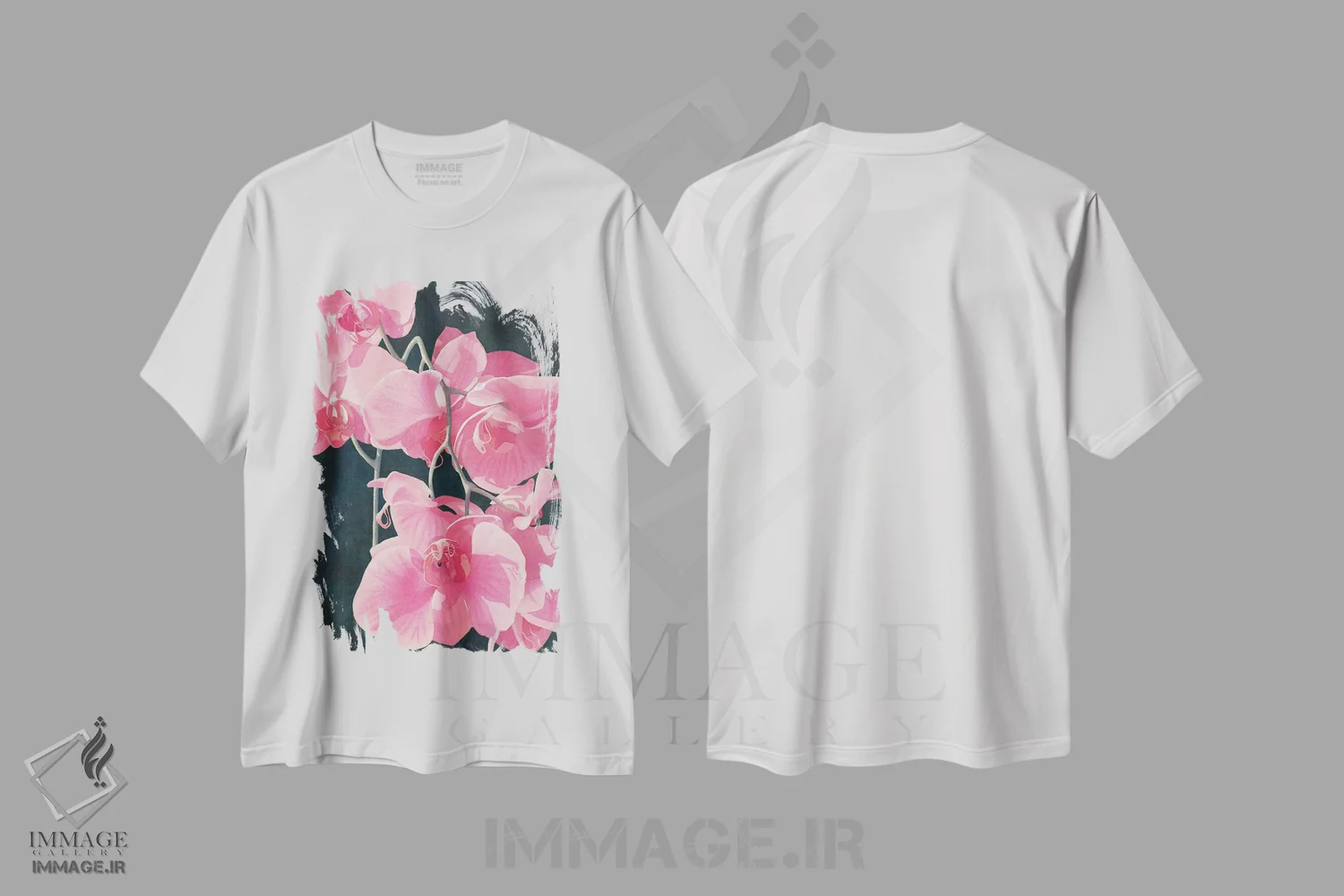 تیشرت سفید طرح دار شکوه عجیب صورتی، دکور معاصر اثر دیانا میلر-پیرس | فروشگاه ایماژ