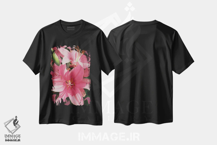 تیشرت مشکی طرح دار شور و نشاط صورتی، دکور معاصر اثر دیانا میلر-پیرس | فروشگاه ایماژ