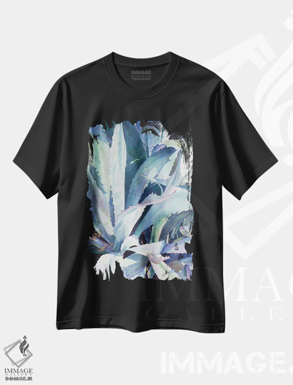 تیشرت مشکی طرح دار آگاو I، دکور معاصر اثر دیانا میلر-پیرس | فروشگاه ایماژ