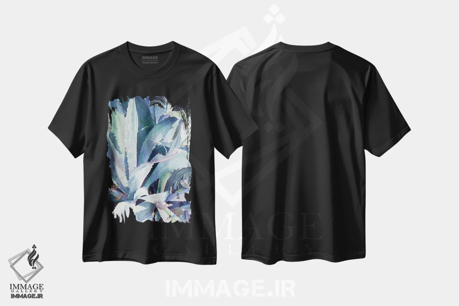 تیشرت مشکی طرح دار آگاو I، دکور معاصر اثر دیانا میلر-پیرس | فروشگاه ایماژ