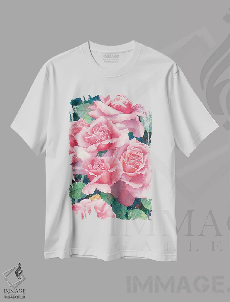 تیشرت سفید طرح دار رزها، رزها، رزها، دکور معاصر اثر دیانا میلر-پیرس | immage.ir