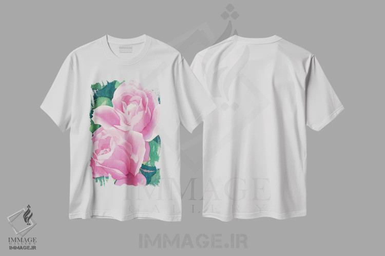 تیشرت سفید طرح دار تب گل رز، دکور معاصر اثر دیانا میلر-پیرس | immage.ir