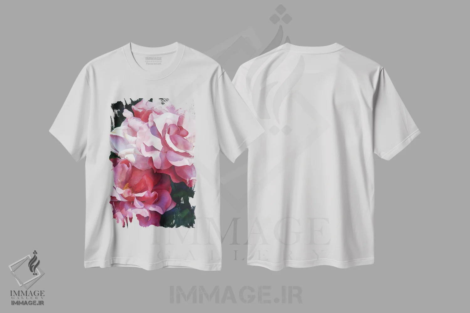 تیشرت سفید طرح دار رزها قرمز هستند، دکور معاصر اثر دیانا میلر-پیرس | فروشگاه ایماژ