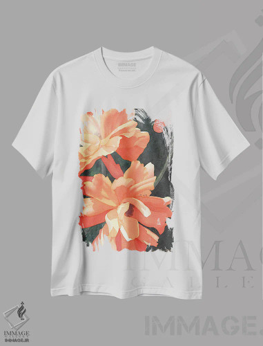 تیشرت سفید طرح دار ضیافت بهاری، دکور معاصر اثر دیانا میلر-پیرس | فروشگاه ایماژ