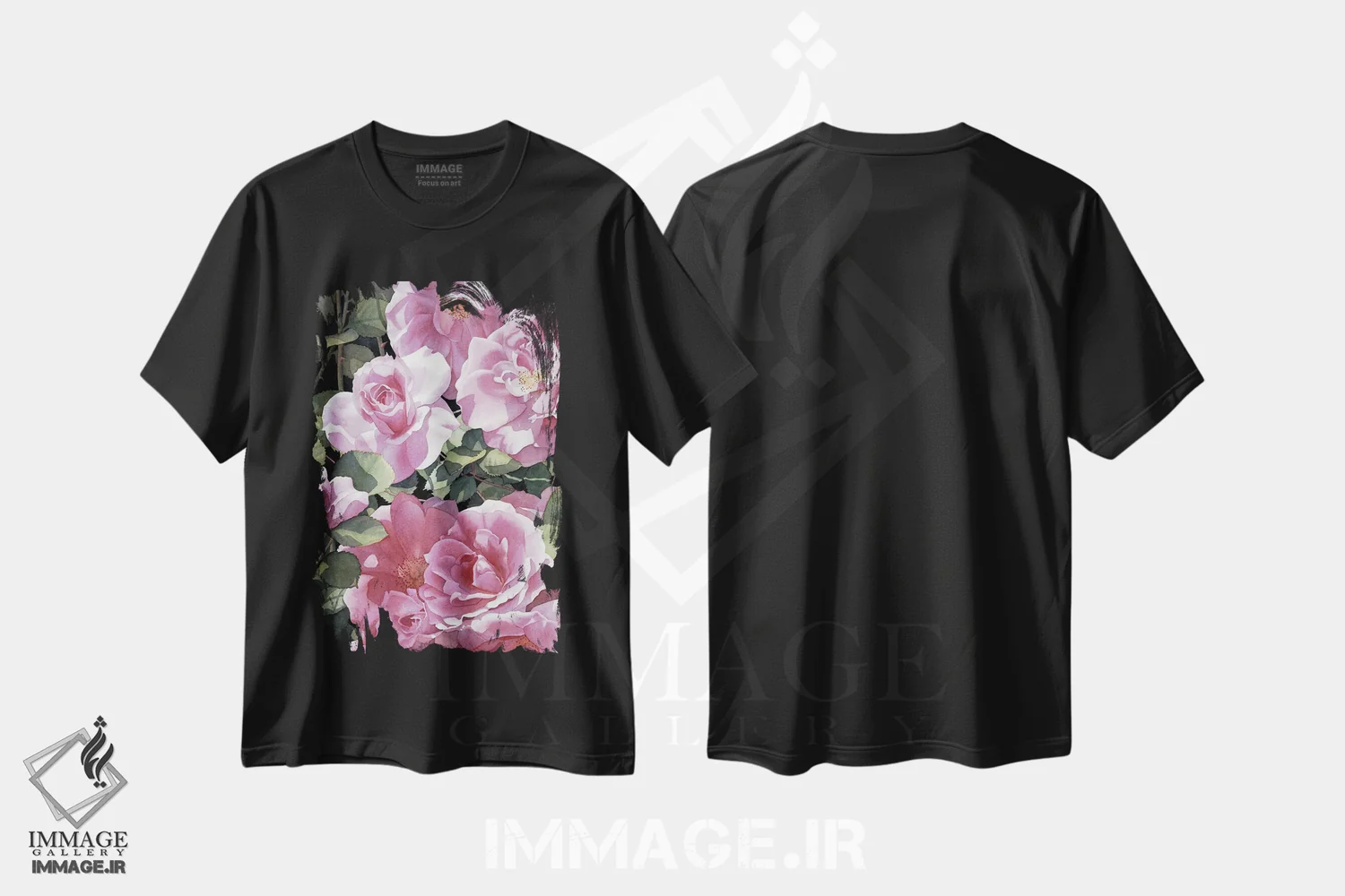 تیشرت مشکی طرح دار سوناتا در صورتی، دکور معاصر اثر دیانا میلر-پیرس | فروشگاه ایماژ