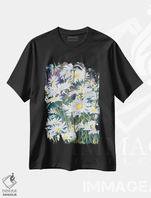 تیشرت مشکی طرح دار تافته، دکور معاصر اثر دیانا میلر-پیرس | فروشگاه ایماژ