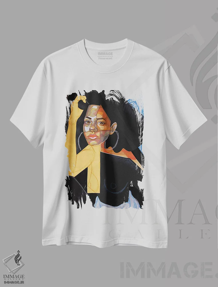 تیشرت سفید طرح دار پیکاسوی سیاه، هنر آمریکایی آفریقایی تبار اثر دومونیک براون | immage.ir