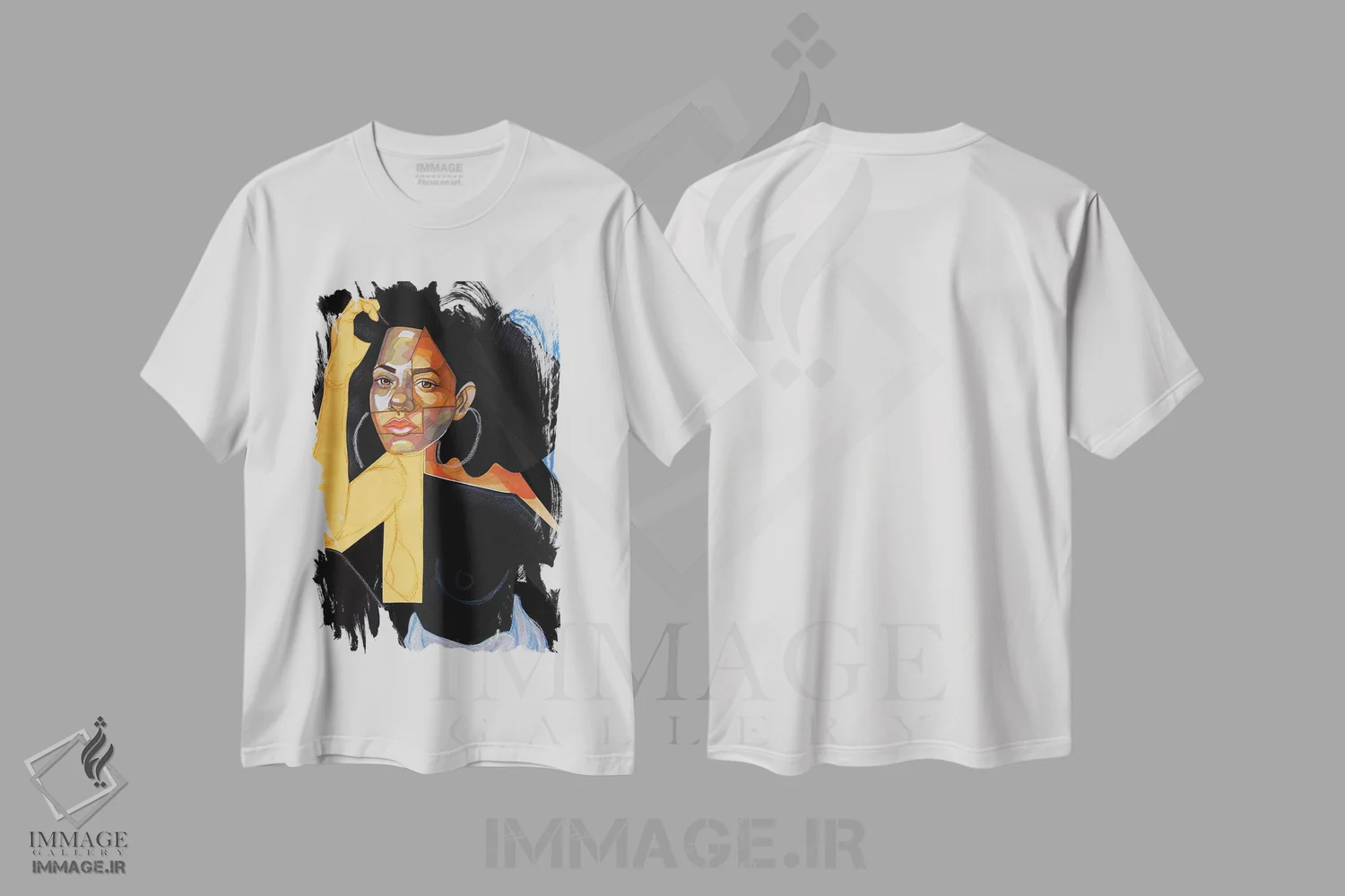 تیشرت سفید طرح دار پیکاسوی سیاه، هنر آمریکایی آفریقایی تبار اثر دومونیک براون | immage.ir