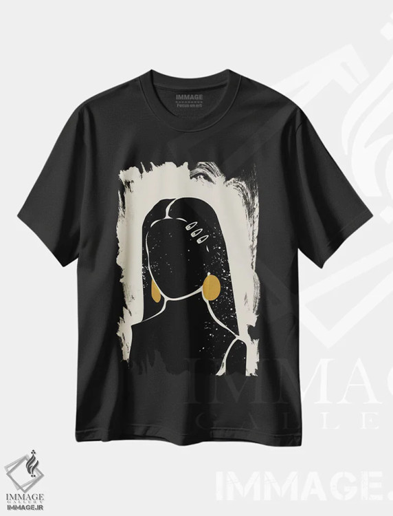 تیشرت مشکی طرح دار موی سیاه III، هنر آمریکایی آفریقایی تبار اثر دومونیک براون | immage.ir