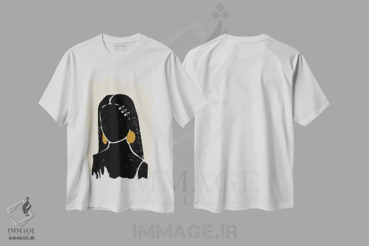 تیشرت سفید طرح دار موی سیاه III، هنر آمریکایی آفریقایی تبار اثر دومونیک براون | فروشگاه ایماژ