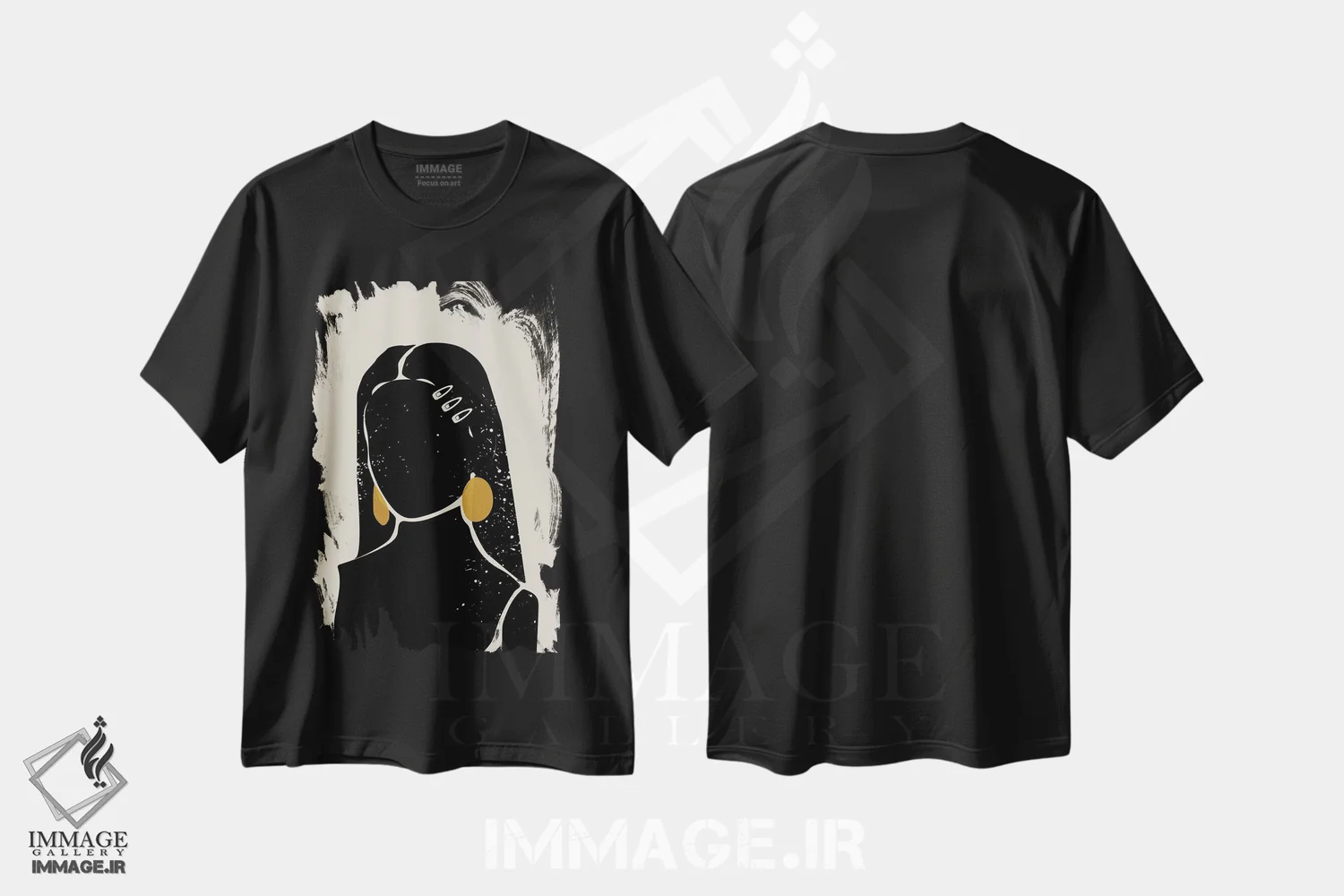 تیشرت مشکی طرح دار موی سیاه III، هنر آمریکایی آفریقایی تبار اثر دومونیک براون | immage.ir