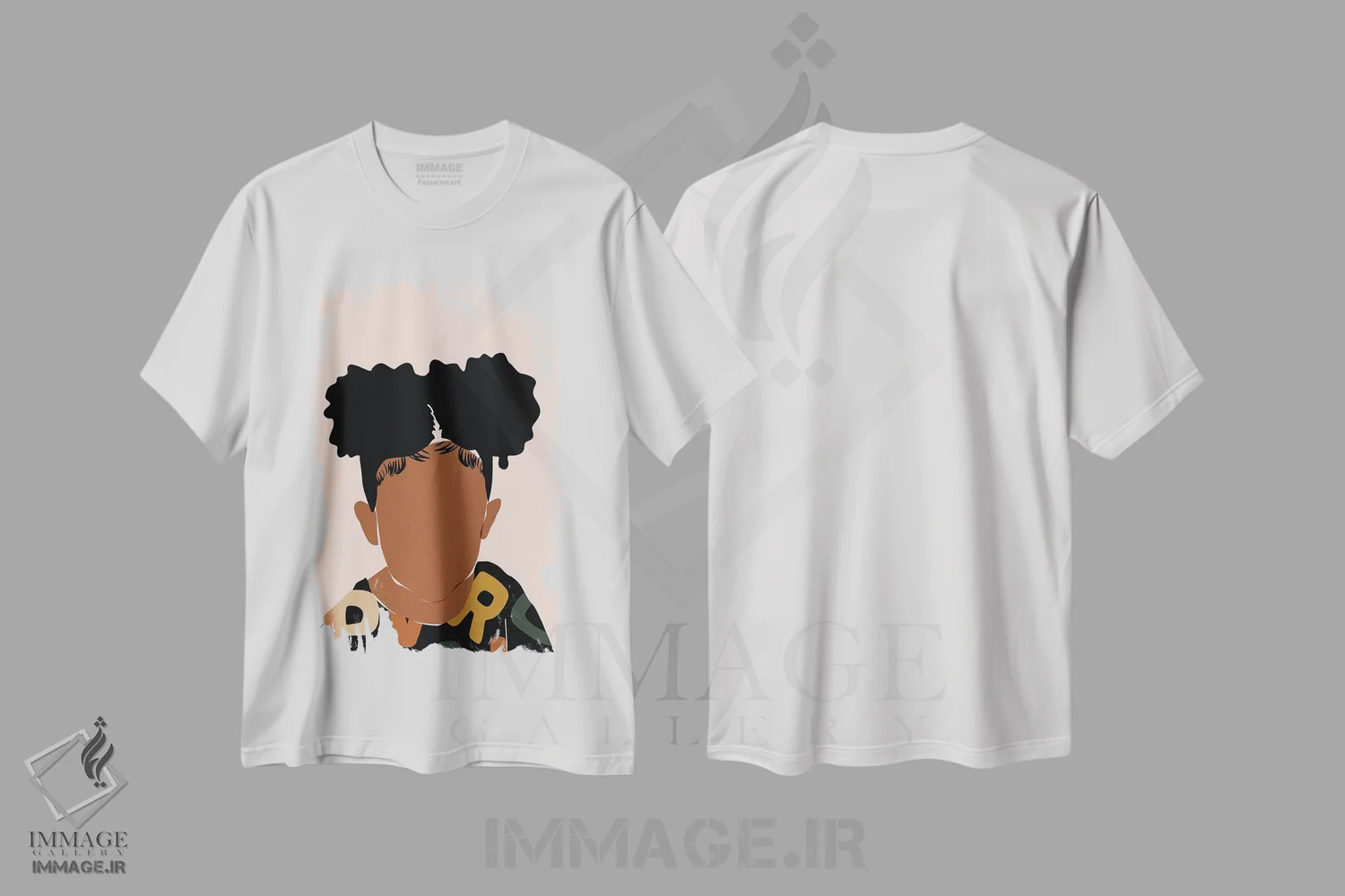 تیشرت سفید طرح دار دو قلنبه، هنر آمریکایی آفریقایی تبار اثر دومونیک براون | immage.ir