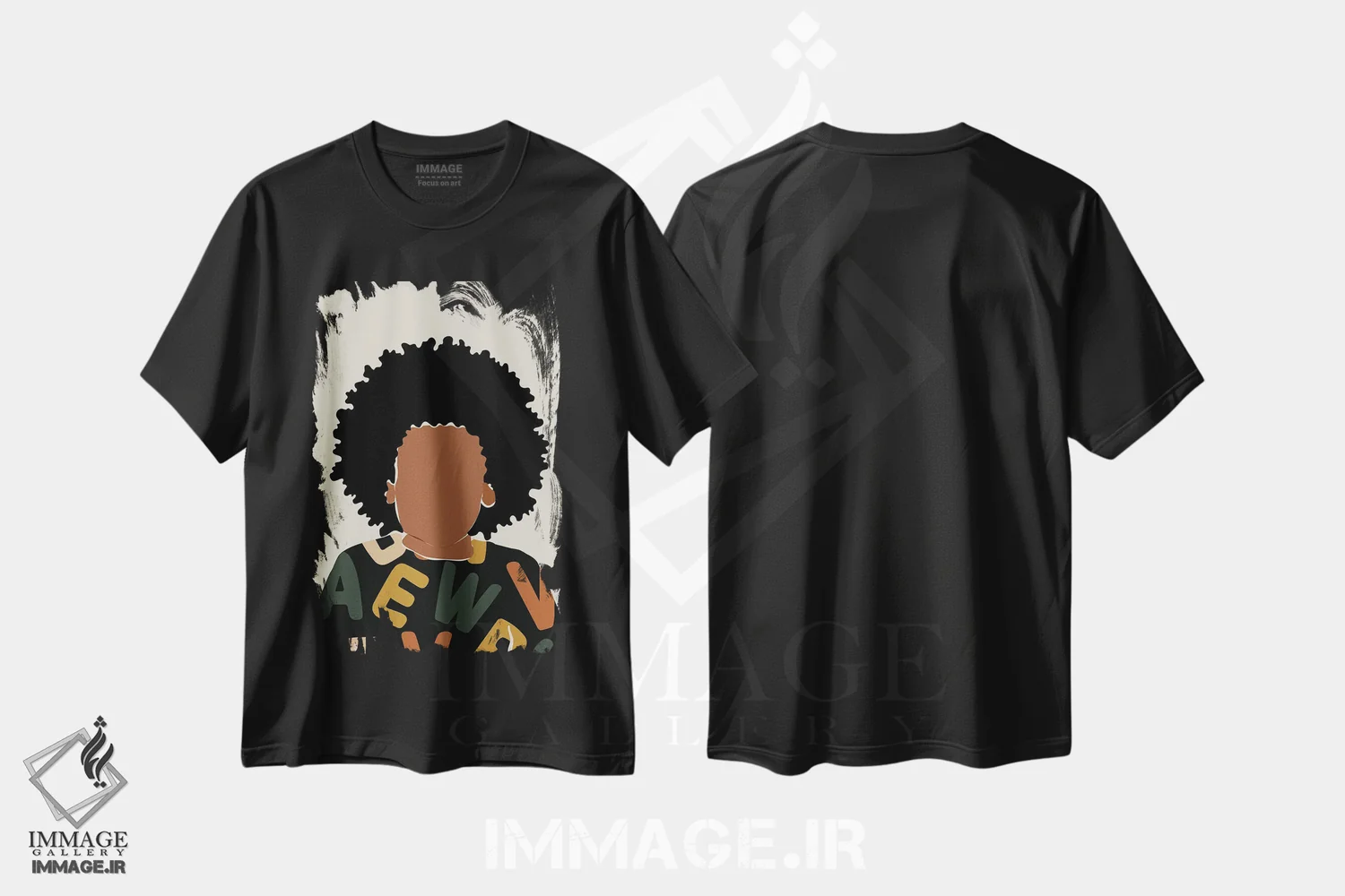 تیشرت مشکی طرح دار فر اطفال، هنر آمریکایی آفریقایی تبار اثر دومونیک براون | immage.ir