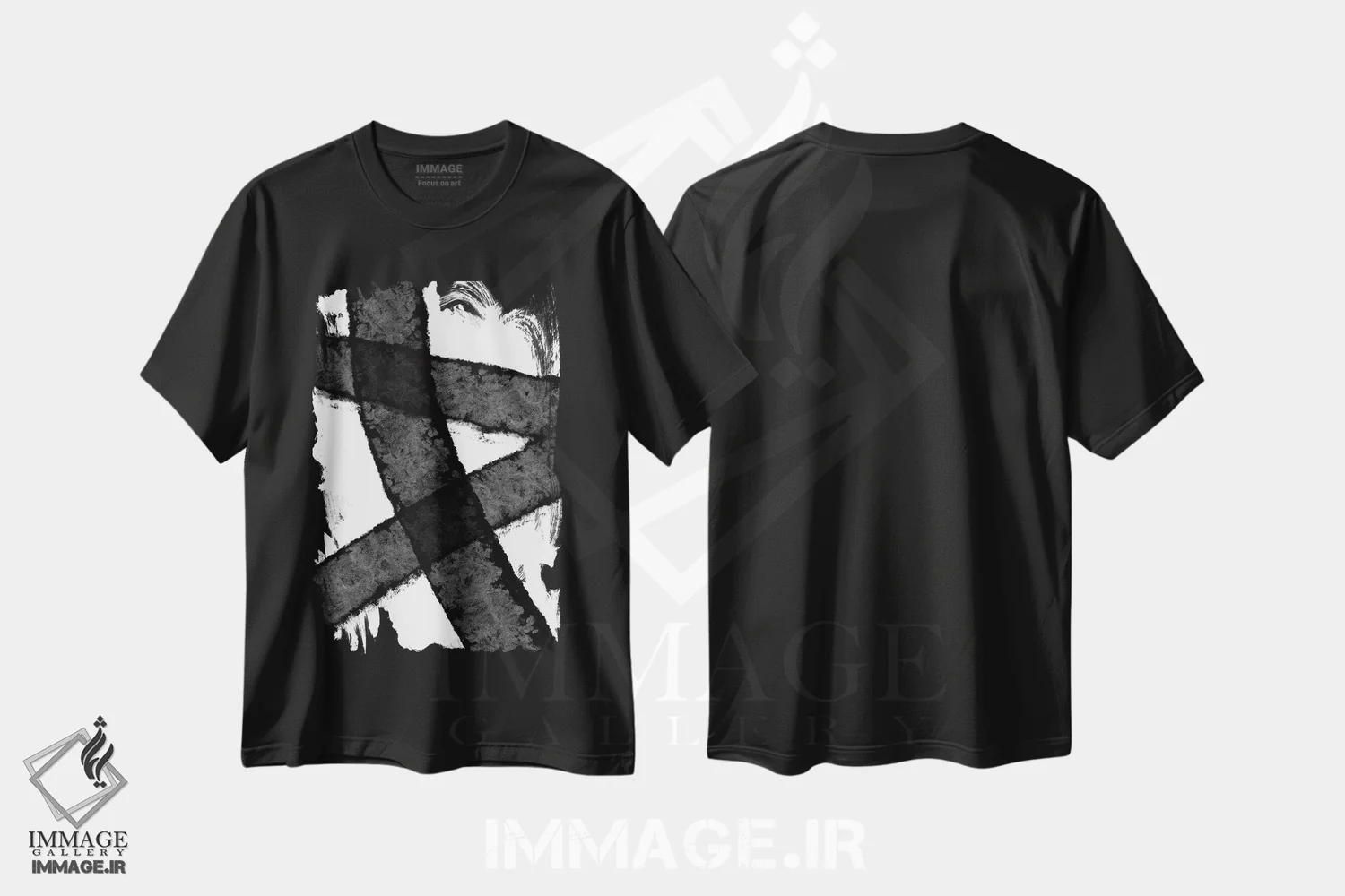 تیشرت مشکی طرح دار مشکی دوران میانی اثر دومونیک براون | immage.ir