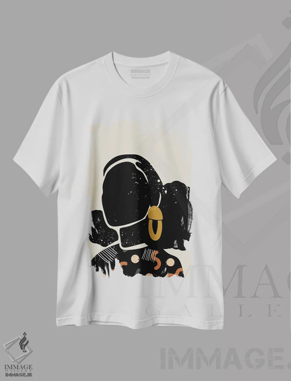 تیشرت سفید طرح دار موی مشکی چهارم، هنر آمریکایی آفریقایی تبار اثر دومونیک براون | immage.ir