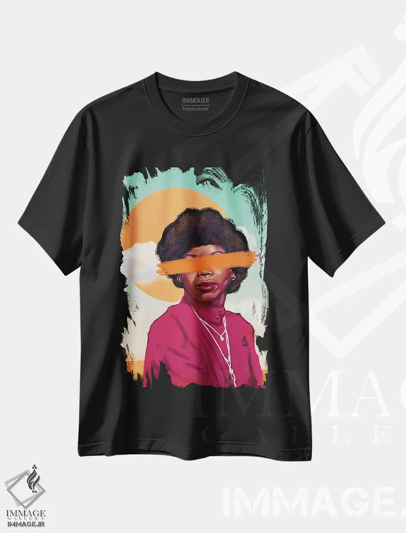 تیشرت مشکی طرح دار برندا، هنر آمریکایی آفریقایی تبار اثر دومونیک براون | immage.ir