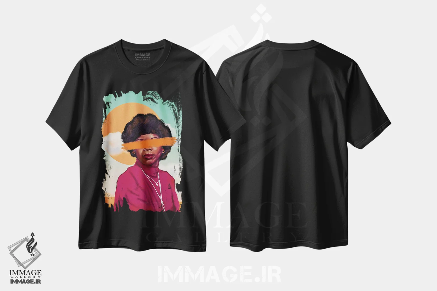 تیشرت مشکی طرح دار برندا، هنر آمریکایی آفریقایی تبار اثر دومونیک براون | immage.ir
