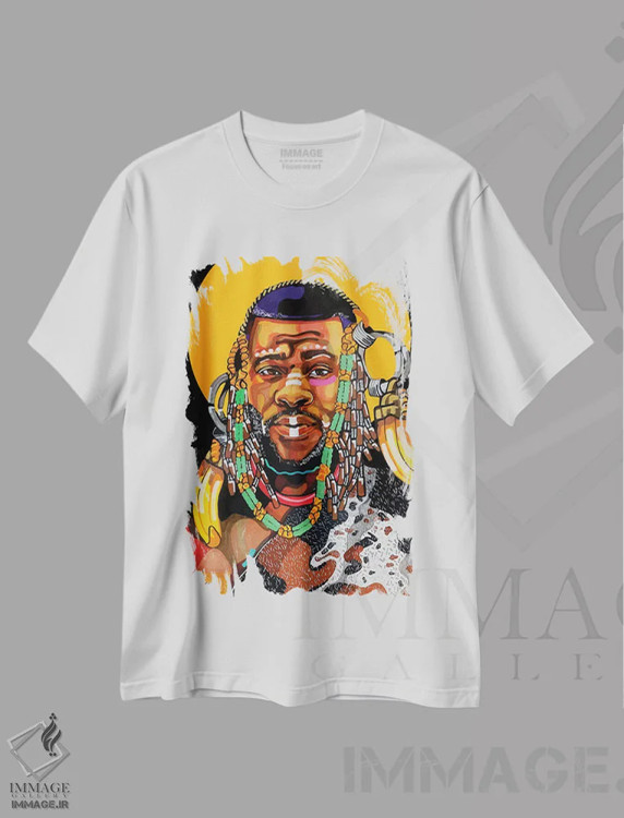 تیشرت سفید طرح دار شاه سیاه است، هنر آمریکایی آفریقایی تبار اثر دومونیک براون | فروشگاه ایماژ