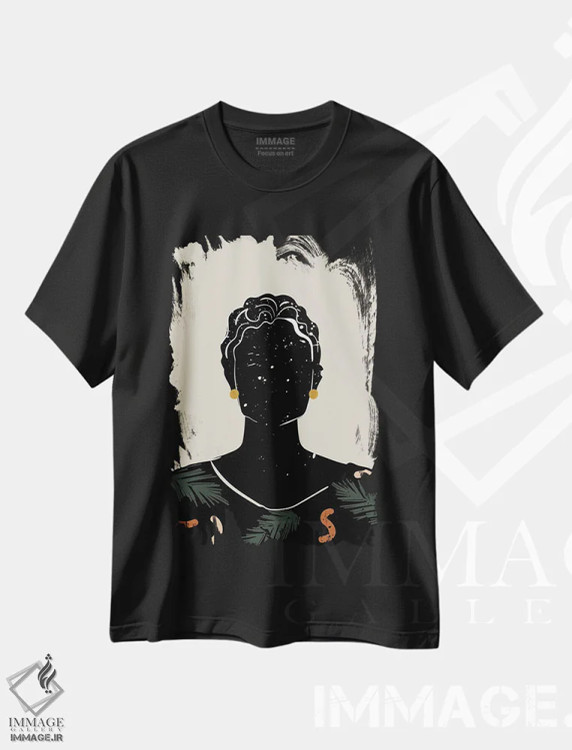 تیشرت مشکی طرح دار موی مشکی پنجم، هنر آمریکایی آفریقایی تبار اثر دومونیک براون | immage.ir