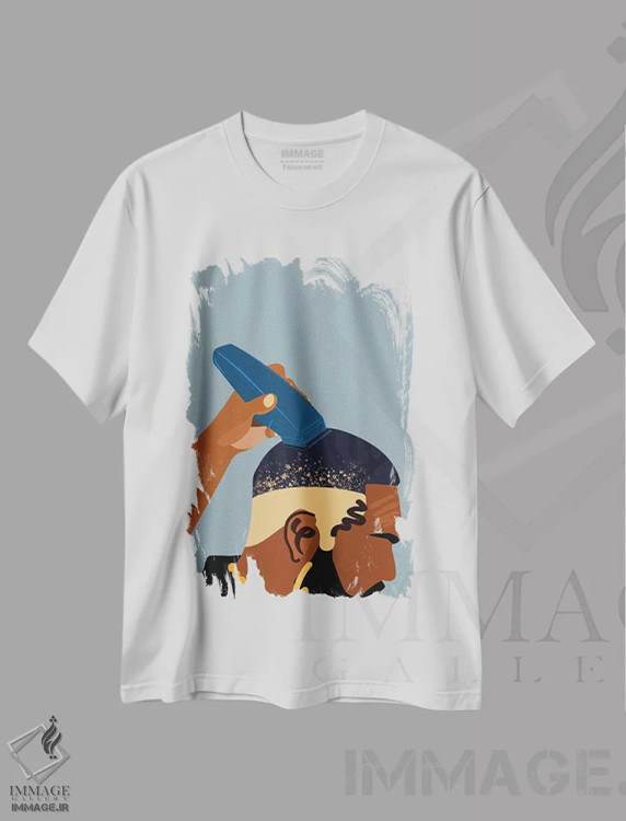 تیشرت سفید طرح دار اقیانوس، هنر آمریکایی آفریقایی تبار اثر دومونیک براون | immage.ir