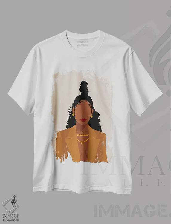 تیشرت سفید طرح دار شگفت انگیز، هنر آمریکایی آفریقایی تبار اثر دومونیک براون | immage.ir