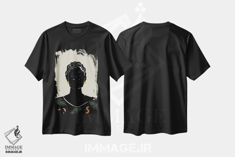 تیشرت مشکی طرح دار موی مشکی پنجم، هنر آمریکایی آفریقایی تبار اثر دومونیک براون | immage.ir
