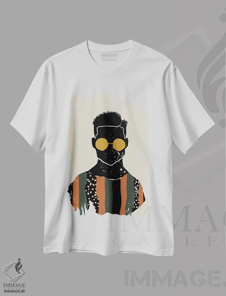 تیشرت سفید طرح دار موی مشکی هفتم، هنر آمریکایی آفریقایی تبار اثر دومونیک براون | immage.ir