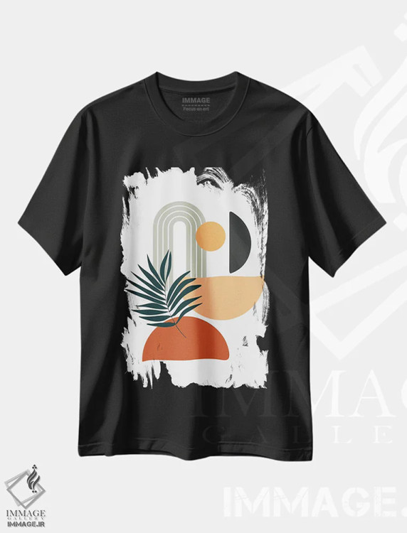 تیشرت مشکی طرح دار بدون غم، آبستره اثر دومونیک براون | فروشگاه ایماژ