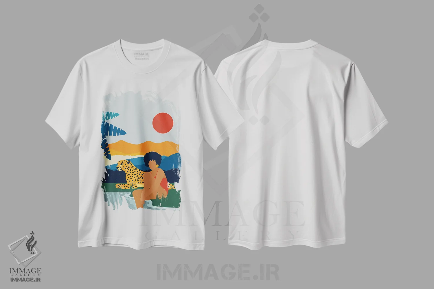 تیشرت سفید طرح دار بوجی جنگلی، هنر آمریکایی آفریقایی تبار اثر دومونیک براون | immage.ir