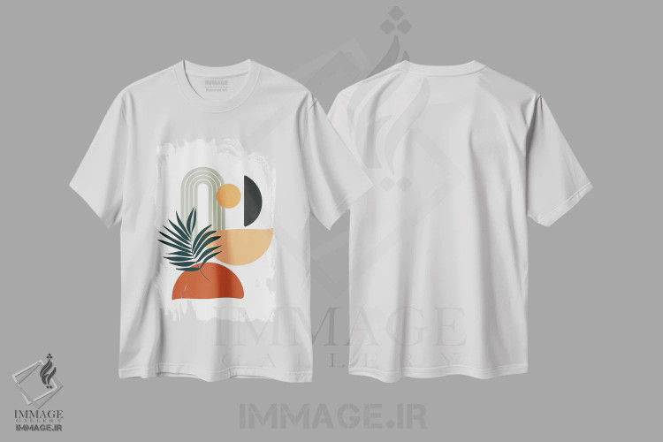 تیشرت سفید طرح دار بدون غم، آبستره اثر دومونیک براون | immage.ir