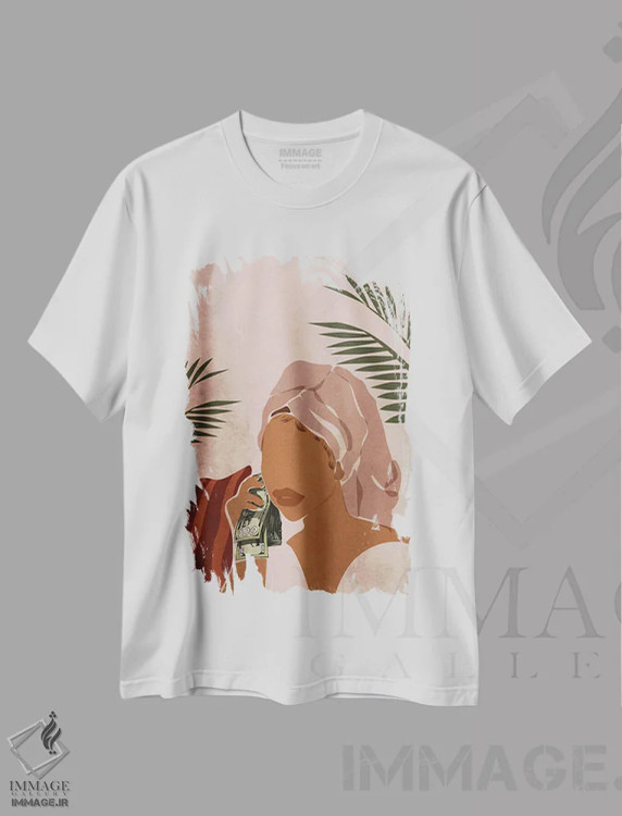 تیشرت سفید طرح دار صبح به خیر، هنر آمریکایی آفریقایی تبار اثر دومونیک براون | immage.ir