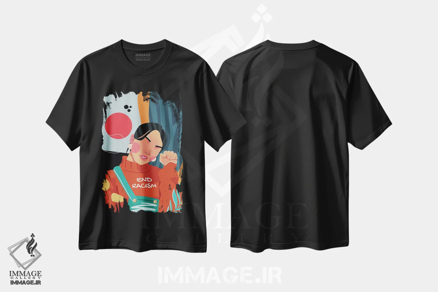 تیشرت مشکی طرح دار برابری برای همه، هنر دیجیتال اثر دومونیک براون | فروشگاه ایماژ