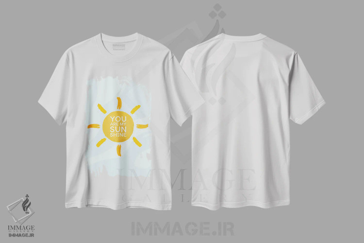 تیشرت سفید طرح دار تو نور آفتاب منی، هنر دیجیتال اثر دومونیک براون | immage.ir