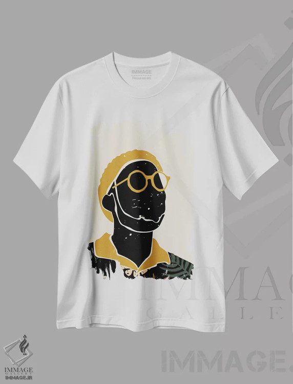 تیشرت سفید طرح دار موی مشکی هشتم، هنر آمریکایی آفریقایی تبار اثر دومونیک براون | immage.ir
