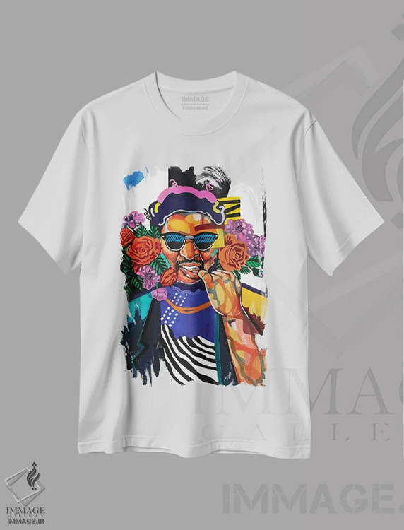 تیشرت سفید طرح دار دانته، هنر آمریکایی آفریقایی تبار اثر دومونیک براون | immage.ir