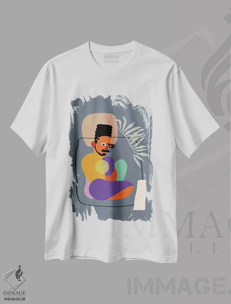 تیشرت سفید طرح دار آقای وین، هنر آمریکایی آفریقایی تبار اثر دومونیک براون | immage.ir